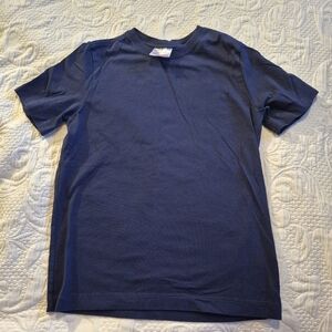Hanna Andersson boys size 140 or 10 navy blue short sleeve shirt VGUC
